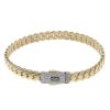 14ct Yellow Gold Monaco Classic Cubic Zirconia Pave Lock Bangle