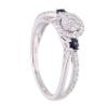 9ct White Gold 0.33ct Diamond and Sapphire Cluster Ring