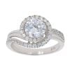9ct White Gold Cubic Zirconia Twist Ring