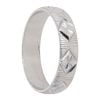 9ct White Gold Patterned Wedding Ring 4.8mm