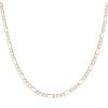 9ct Yellow and White Gold Diamond Cut Figaro Chain 16"