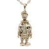 9ct Yellow Gold Multi Gem Clown Pendant and Anchor Chain 28"