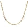 18ct Yellow, White and Rose Gold Wheat and Bead Chain 24"