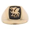 9ct Yellow Gold Onyx Welsh Dragon Signet Ring