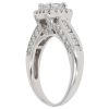 18ct White Gold Princess an Brillliant Cut 1.00ct Diamond Cluster Ring