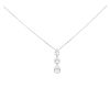 9ct White Gold Cubic Zirconia Pendant and Chain 18"