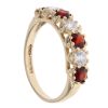 9ct Yellow Gold Garnet And Cubic Zirconia Ring