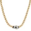 14ct Yellow Gold Monaco Loop Plain Pave Lock Chain 18"