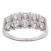 18ct White Gold 2.00ct Brilliant Cut Diamond Two Row Ring