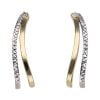 9ct Yellow and White Gold Diamond Cut Double Hoop Earrings