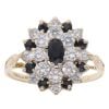 9ct Yellow Gold Sapphire And Cubic Zirconia Cluster Ring