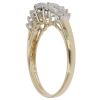 14ct Yellow Gold Two Row Cubic Zirconia Cluster Ring