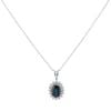 18ct White Gold Sapphire and 0.40ct Diamond Pendant and Chain 16"