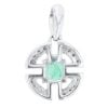 18ct White Gold 0.15ct Diamond and Emerald Fancy Pendant