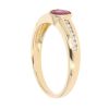 18ct Yellow Gold Ruby and 0.15ct Diamond Ring