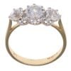 18ct Yellow Gold Three Stone Cubic Zirconia Ring