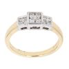 18ct Yellow Gold 0.25ct Brilliant Cut Diamond Triple Cluster Ring