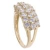 14ct Yellow Gold Cubic Zirconia Three Row Ring