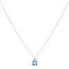 9ct White Gold 0.05ct Diamond and Blue Topaz Pendant and Chain 16"