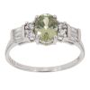 9ct White Gold Peridot And Cubic Zirconia Ring