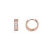 Rose Gold Plated Sterling Silver Channel Set Cubic Zirconia Huggie Hoops