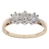9ct Yellow Gold 0.50ct Brilliant Cut Diamond Trilogy Ring