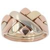 14ct Yellow White and Rose Gold Four Piece Puzzle Ring