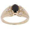 9ct Yellow Gold Cubic Zirconia and Sapphire Ring