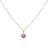18ct Yellow Gold 0.10ct Diamond And Ruby Cluster Pendant And Chain 16"