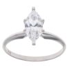 14ct White Gold Cubic Zirconia Solitaire Ring