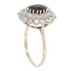9ct Yellow Gold Sapphire and Cubic Zirconia Cluster Ring