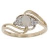 9ct Yellow Gold Cubic Zirconia and Opal Ring