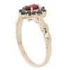 9ct Yellow Gold Sapphire and Ruby Cluster Ring