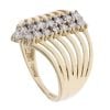 9ct Yellow Gold Cubic Zirconia Wishbone Cluster Ring
