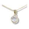 9ct Yellow Gold Cubic Zirconia Pendant And 16" Chain