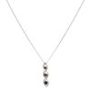 9ct White Gold 0.12ct Diamond and Sapphire Pendant and Chain 22"