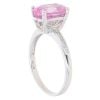 9ct White Gold 0.02ct Diamond and Pink Sapphire Solitaire Ring