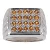 9ct White Gold Citrine Signet Ring