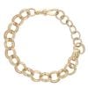 9ct Yellow Gold Patterned and Plain Belcher Bracelet 8"