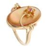 9ct Yellow Gold Pink Sapphire and Mother Of Pearl Ring