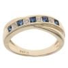 9ct Yellow Gold 0.04ct Diamond And Sapphire Crossover Ring