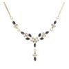 9ct Yellow Gold Cubic Zirconia and Sapphire Chain 18"