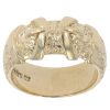 9ct Yellow Gold Patterned Double Buckle Ring