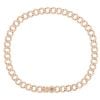 14ct Yellow Gold Cubic Zirconia Curb Bracelet 7"