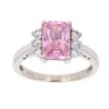 9ct White Gold Pink And White Cubic Zirconia Ring