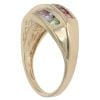 9ct Yellow Gold Multi-Gemstone Three Row Ring