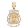 14ct Yellow Gold Cubic Zirconia And Pink Gemstone Tiger Pendant
