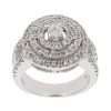 9ct White Gold Diamond Halo Cluster Ring by Anya Belle