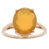 9ct Yellow Gold Fire Opal Single Stone Ring