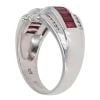 18ct White Gold 0.25ct Diamond And Ruby Three Row Ring